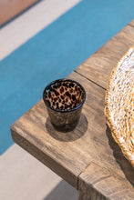 Load image into Gallery viewer, Clear and brown decorative drinking glass