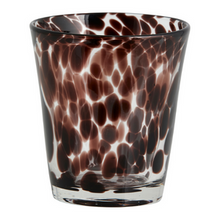 Load image into Gallery viewer, Clear and brown decorative drinking glass