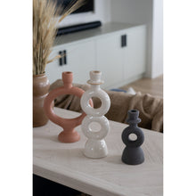 Load image into Gallery viewer, Stoneware candle holder off white