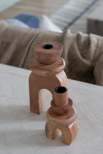 Load image into Gallery viewer, Set of two mango wood candle holders