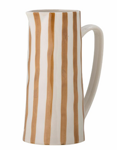 Brown striped stoneware jug