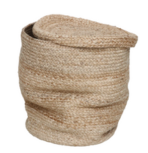 Load image into Gallery viewer, Natural jute lidded basket