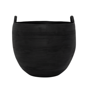 Black earthenware decorative pot