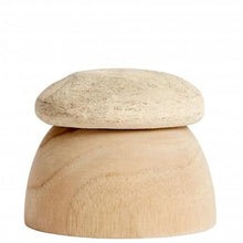 Load image into Gallery viewer, Teak &amp; sandstone lidded pot 10cm