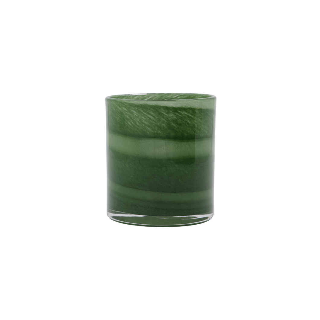 Tea light holder green swirls