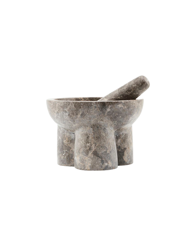 Mortar w. pestle, kulti, grey/brown