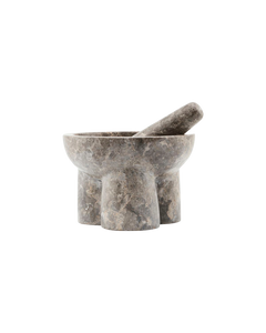 Mortar w. pestle, kulti, grey/brown