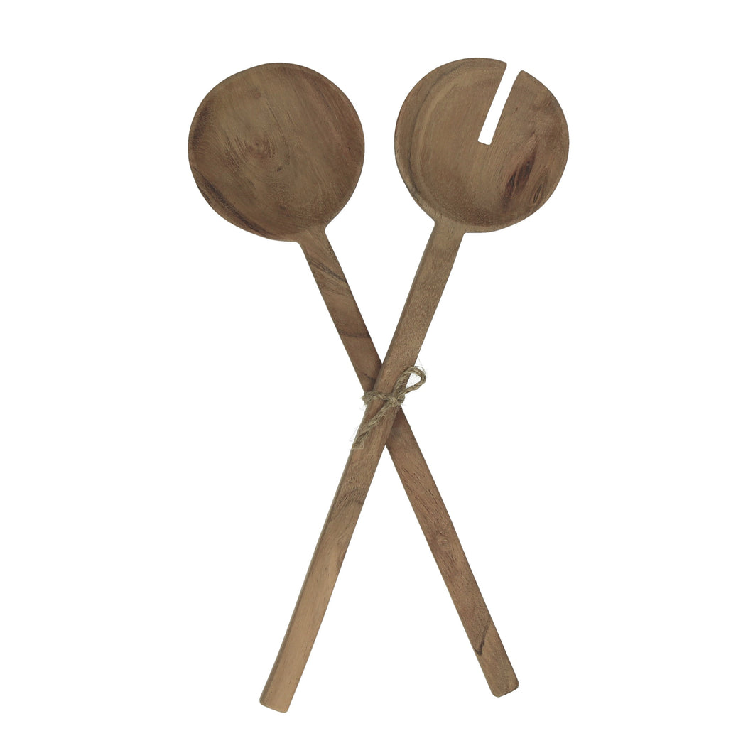 Acacia wood salad server set