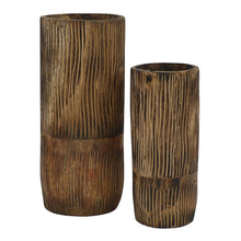 Load image into Gallery viewer, Hand carved wooden tall vase