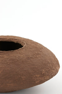 Brown rustic papermache pot