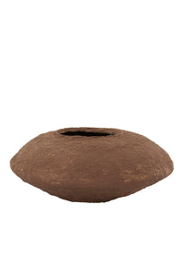 Brown rustic papermache pot