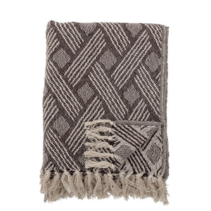 Woven recycled cotton throw