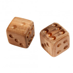 Teak 'jade' wooden dice set