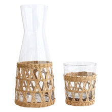 Load image into Gallery viewer, Wicker glass carafe 25x11