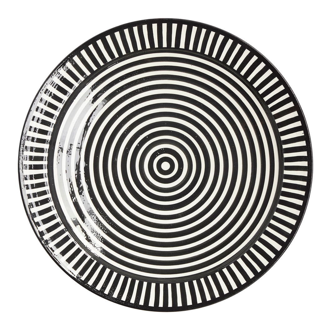 Large black & white dish