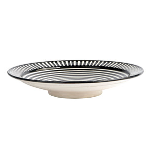 Large black & white dish