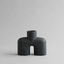 Load image into Gallery viewer, Sculptured black curved vase large