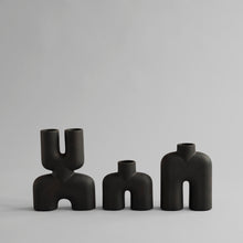 Load image into Gallery viewer, Sculptured dark brown vase mini