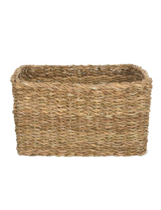 Seagrass braided rectangular basket