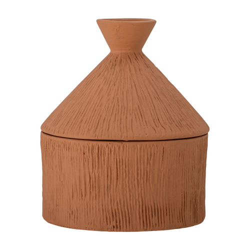 Red terracotta caylie jar with lid