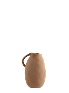 Sandstone stoneware vase with handle medium
