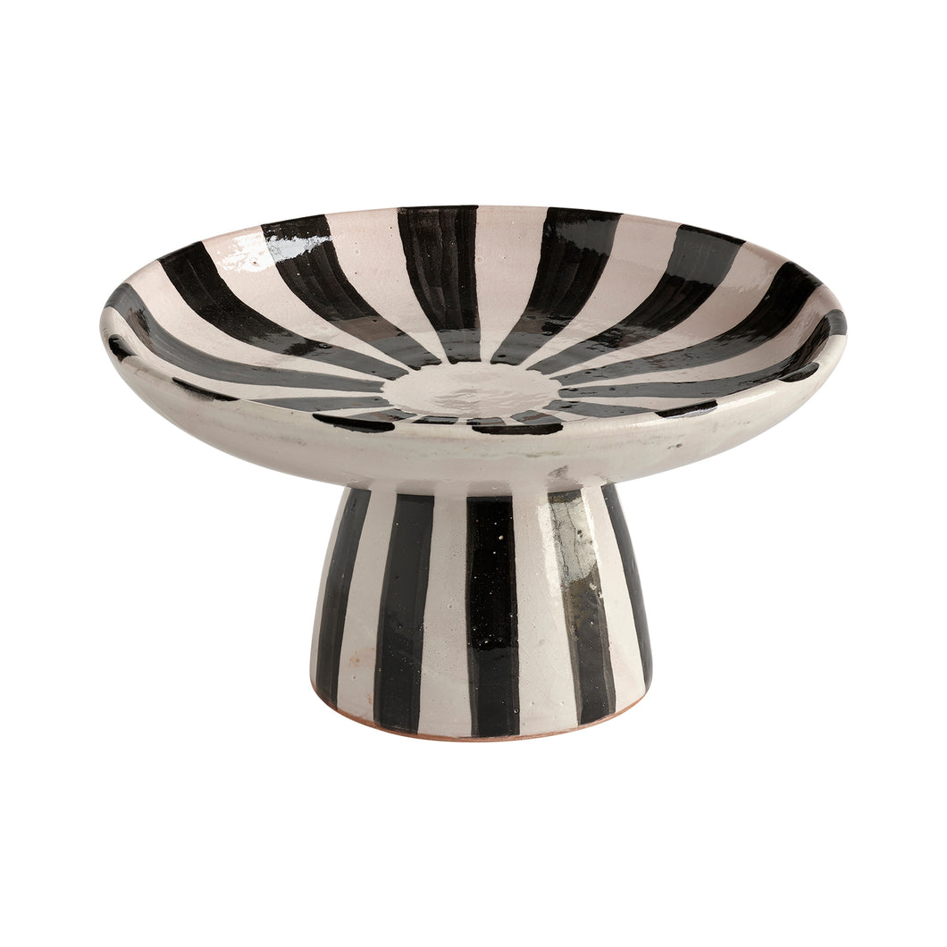 Black striped cake stand