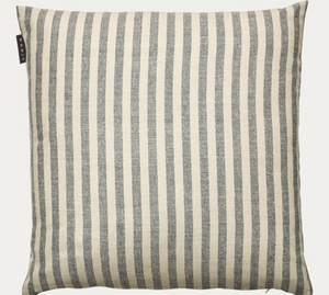 Cream and charcoal striped cushion cover 50 x 50 cm