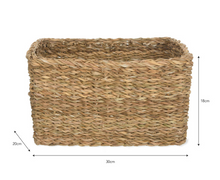 Load image into Gallery viewer, Seagrass braided rectangular basket