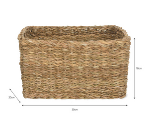 Seagrass braided rectangular basket