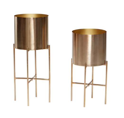 Brass metal planter set 55cm