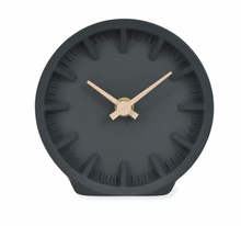 Load image into Gallery viewer, Black and wood desk clock