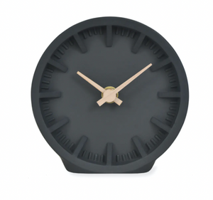 Black and wood desk clock