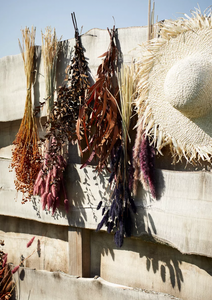 Green dried flowers