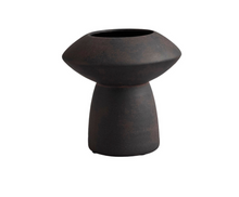 Load image into Gallery viewer, Sculptured brown curved vase