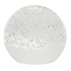 White bubbles glass paperweight