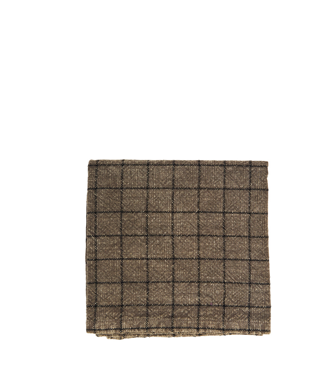 Taupe & black check tea towel