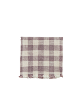 Lilac & ecru check tea towel