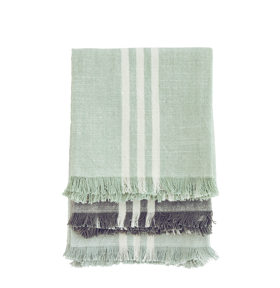 Aqua,grey&mint tea towel set of 3