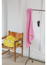 Load image into Gallery viewer, Pink &amp; red striped baby poncho towel