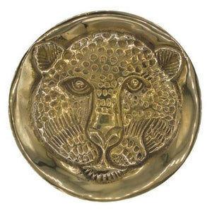 BRASS LEOPARD HEAD DISH