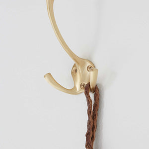 Brass double hook set of 2