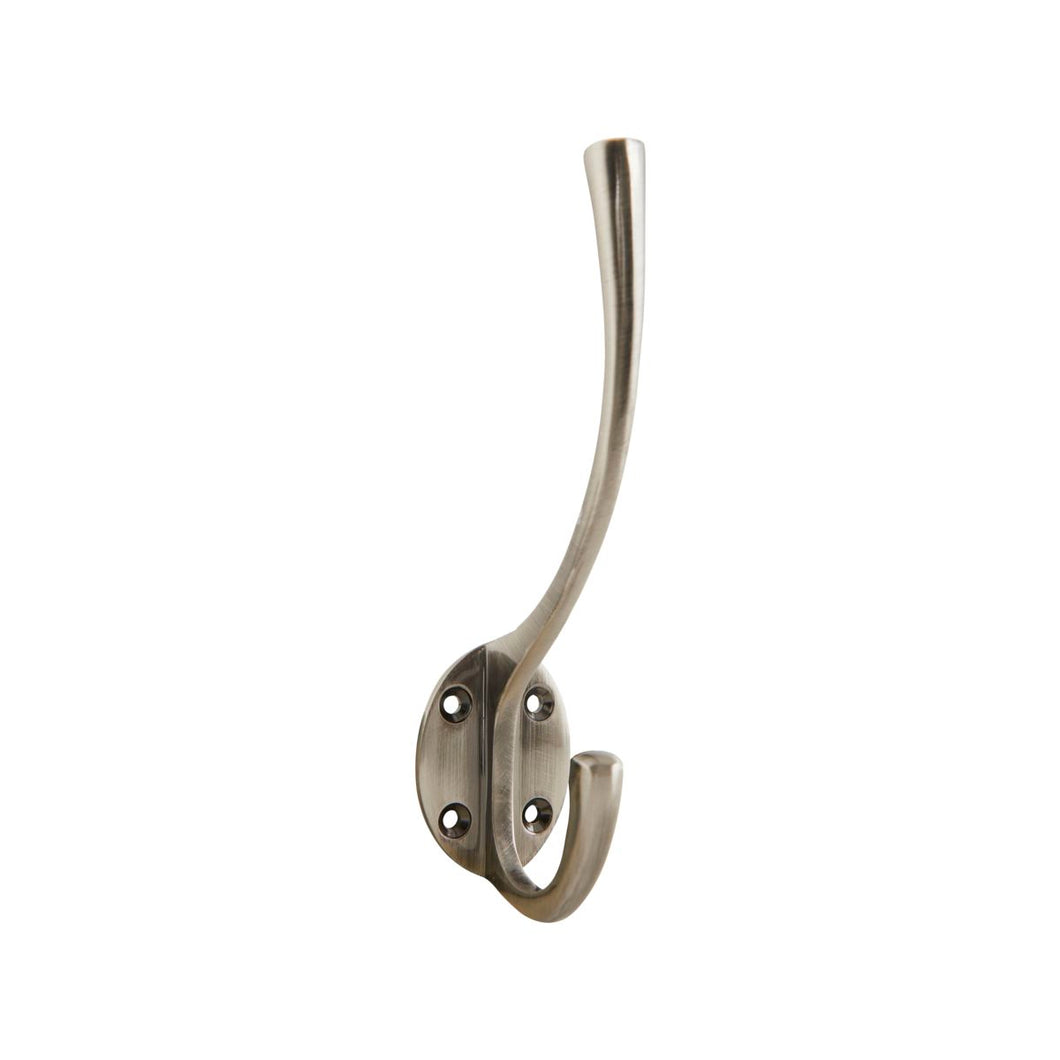 Brushed nickel hook set of 2